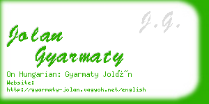jolan gyarmaty business card